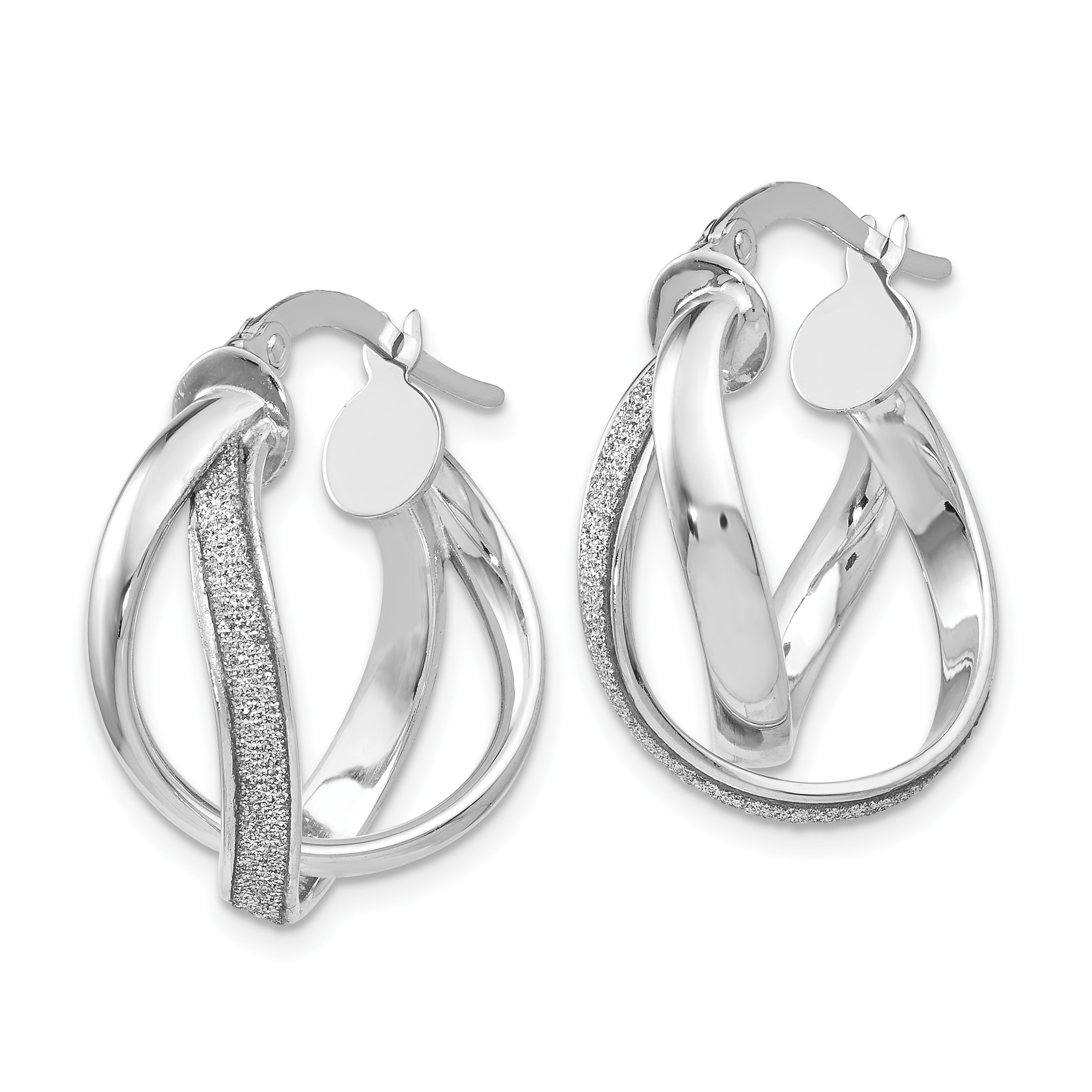 Leslies 14K White Polished Glimmer Infused Earrings Leslies 14K White Polished Glimmer Infused Earrings